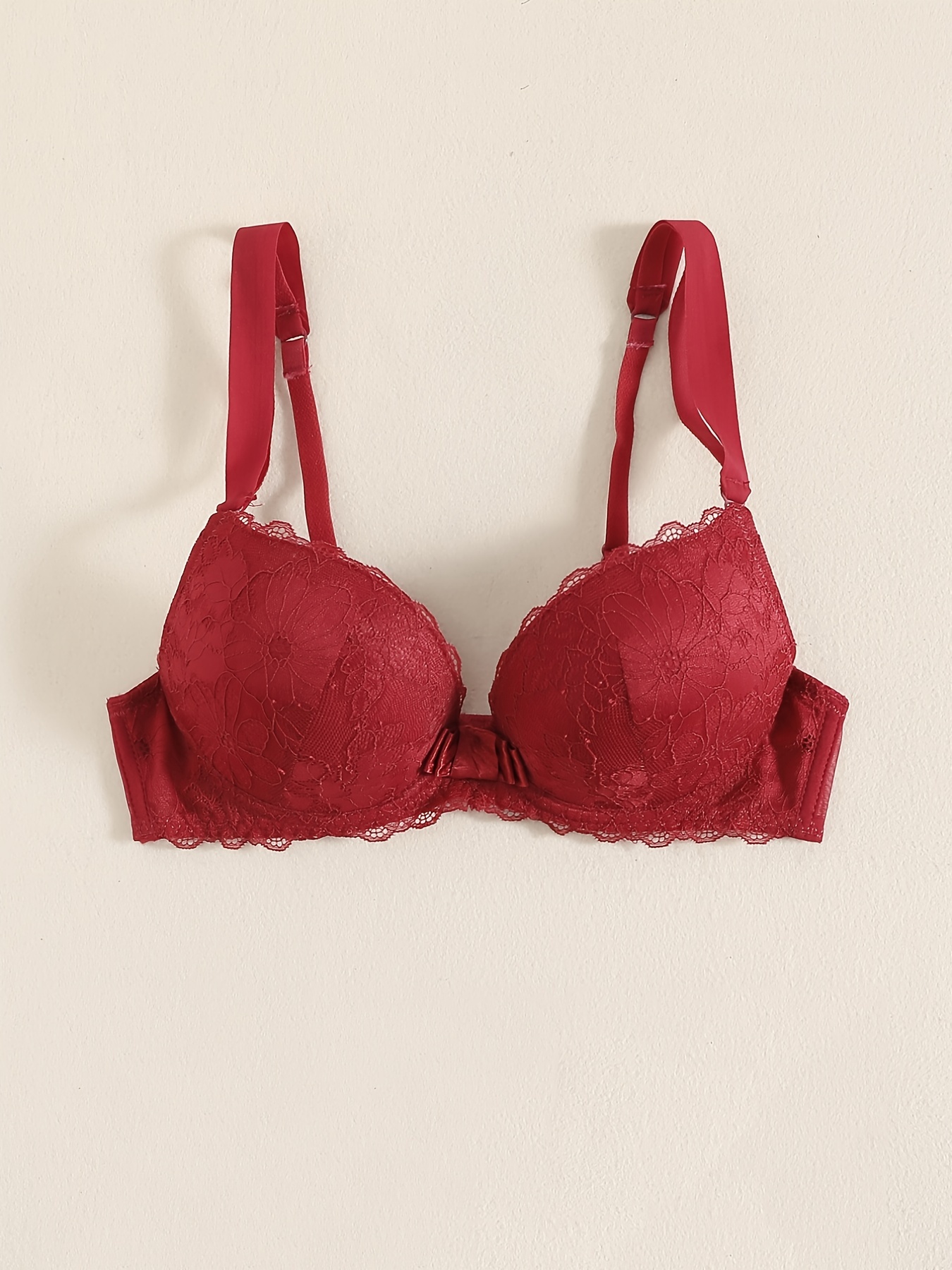 Push-up lace bralette - Red - Ladies
