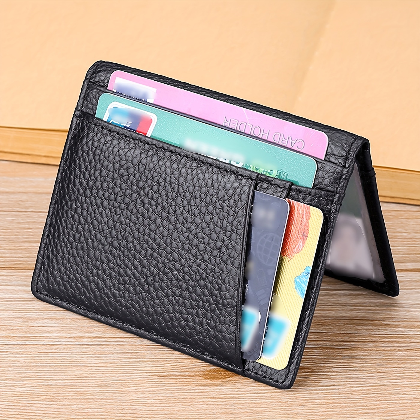 Slim Thin Leather Credit Card ID Mini Wallet Holder Bifold Driver's License  Safe NEW COLORS 1515C