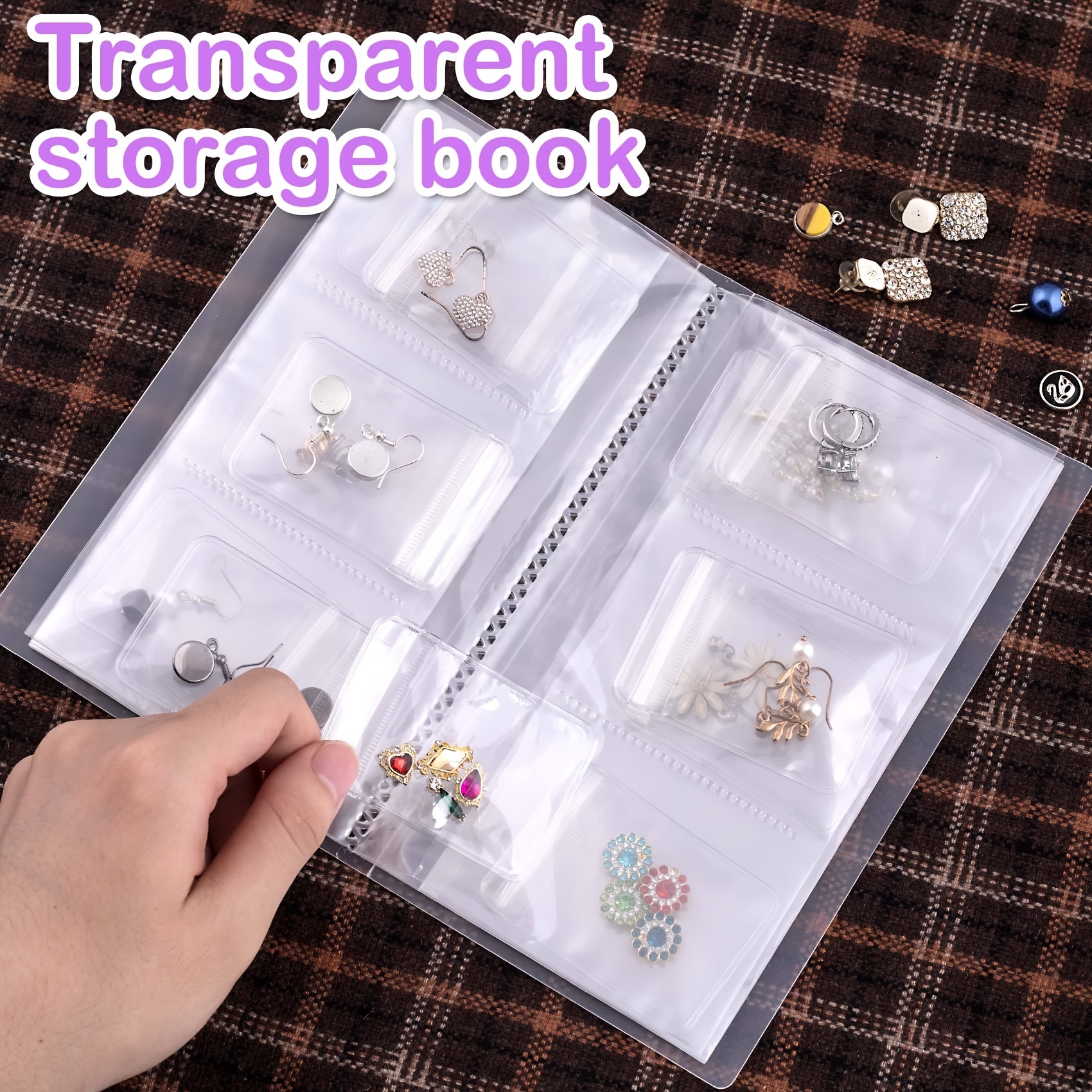 Transparent Jewelry Storage Book,Portable anti Oxidation Travel Jewelry  Organize