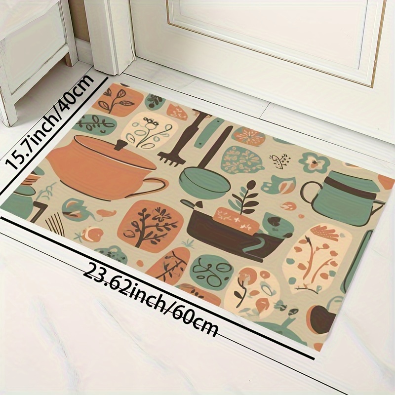 Cartoon Chef Print Kitchen Rugs Soft Comfortable Mat - Temu