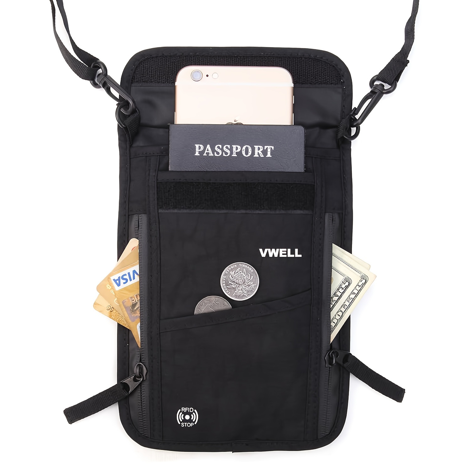 Travel Neck Wallet With Rfid Blocking Nylon Passport Holder Neck Pouch To  Keep Your Cash And Documents Safe Get Peace Of Mind When Traveling - Bags &  Luggage - Temu