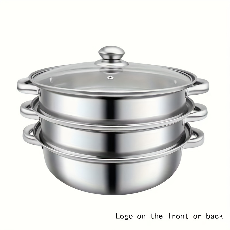 Stainless Steel Cookware, 3 Tier Steamer Steaming Pot Set, Stainless Steel  Stockpot Multifunction Super Thick Cookware Pot, Cookware, Kitchenware,  Kitchen Accessories Kitchen Stuff Small Kitchen Appliance - Temu