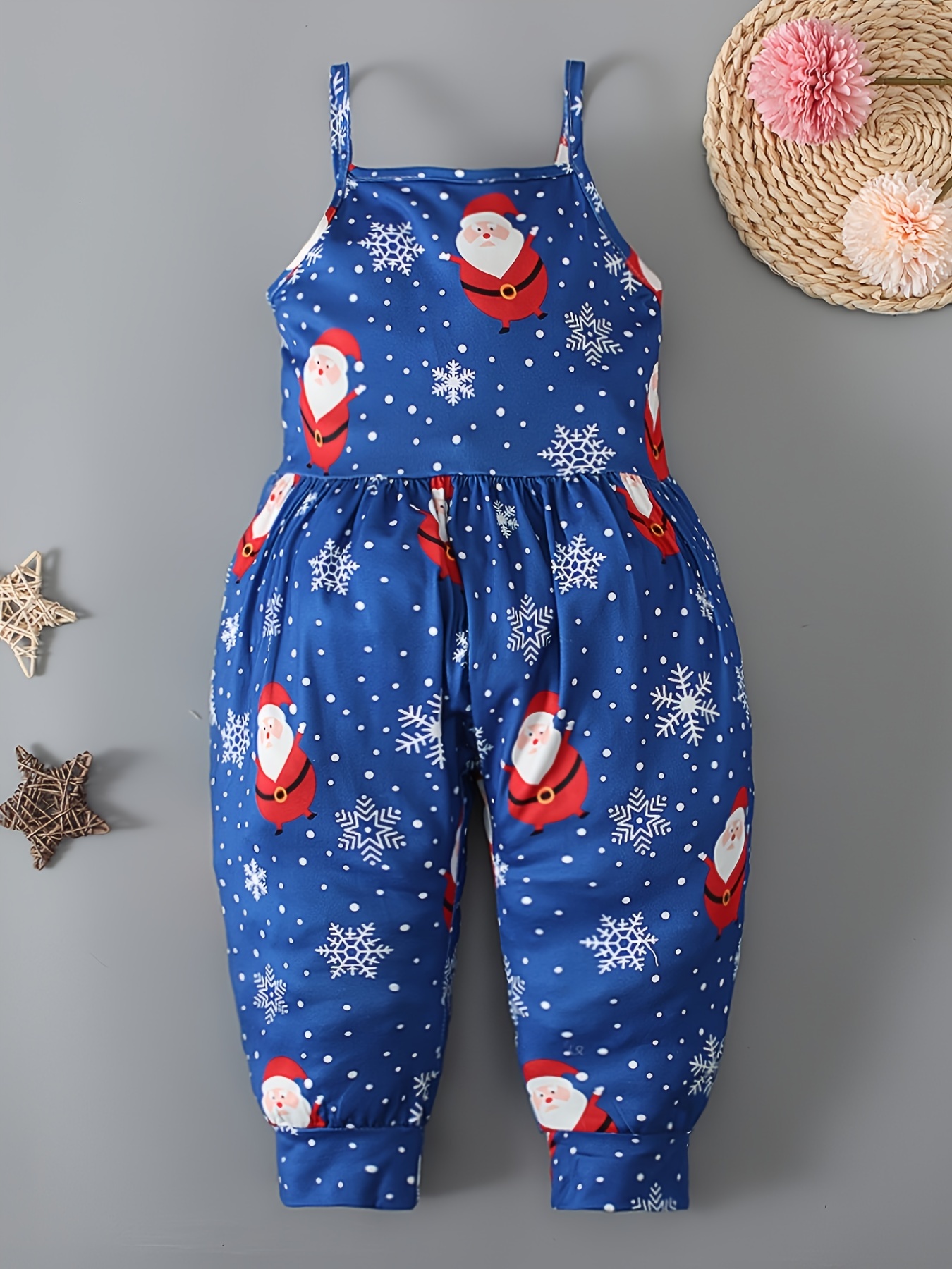 Girls' Christmas Cartoon Cami Jumpsuit Sleeveless Romper