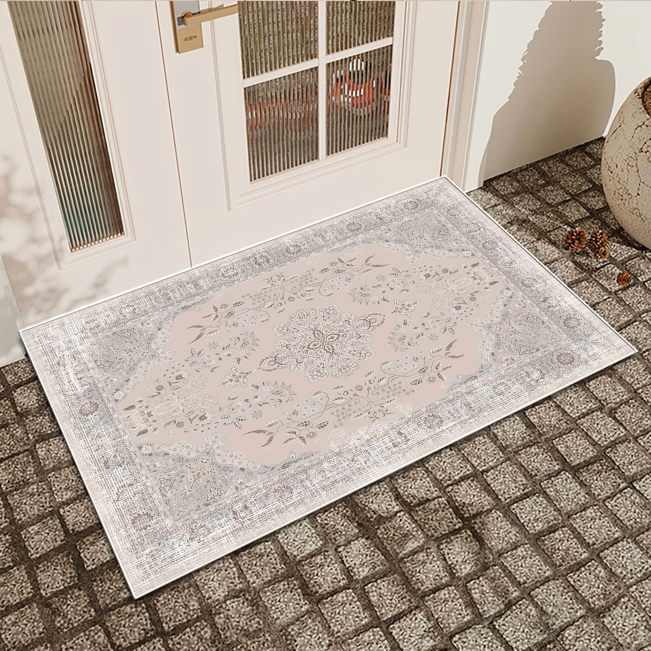 Vintage Outdoor Indoor Area Rug, Anti-slip Boho Persian 2'x 6'/ 5.25'x6'  Outdoor Rugs For Patio Carpet, Soft Foldable Low-pile Carpet For Living  Room Bedroom, Runner Rug Fot Hallway Entryway, Machine Washable, Easy