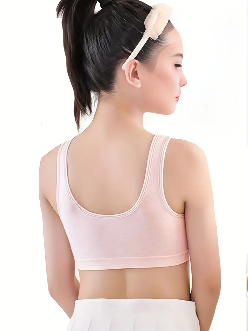 Teenage Girls Plain Bra Sports Underwear Vest Comfy Crop Top