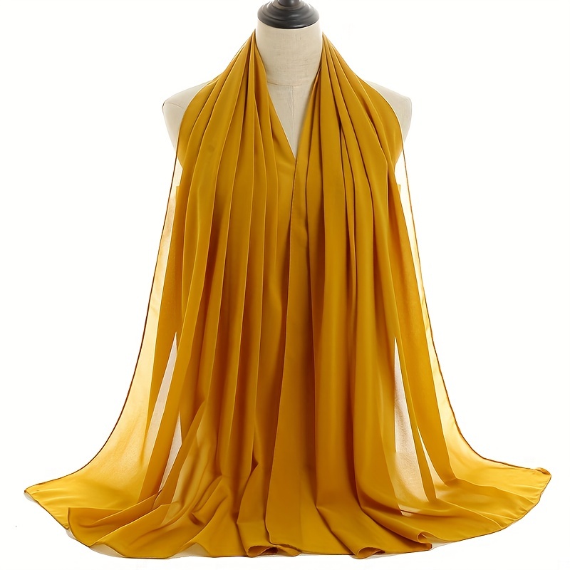 Pearl Chiffon Pullover Headscarf Malaysian Gauze Long Scarf