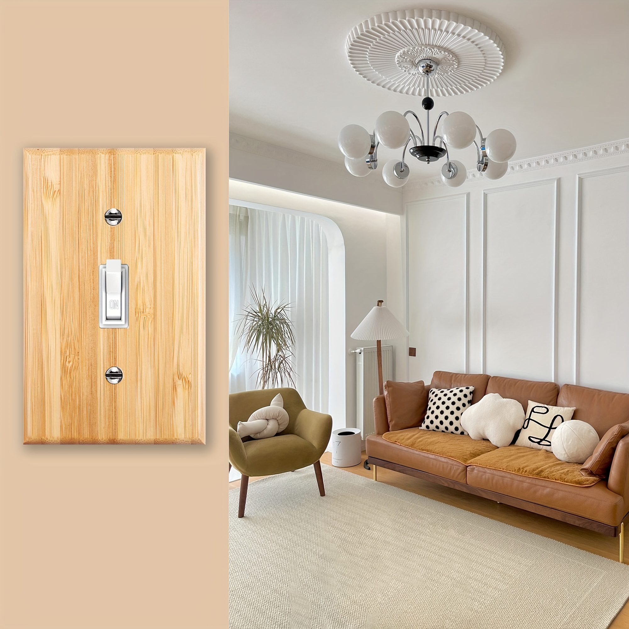 Printed Electrical Double Outlet with matching Wall Plate - Fish