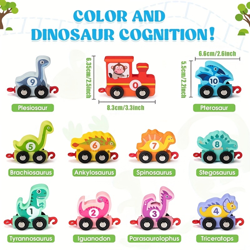 Lzoy Wooden Train Set Dinosaur Toys For Kids 3 5 Years - Temu Philippines