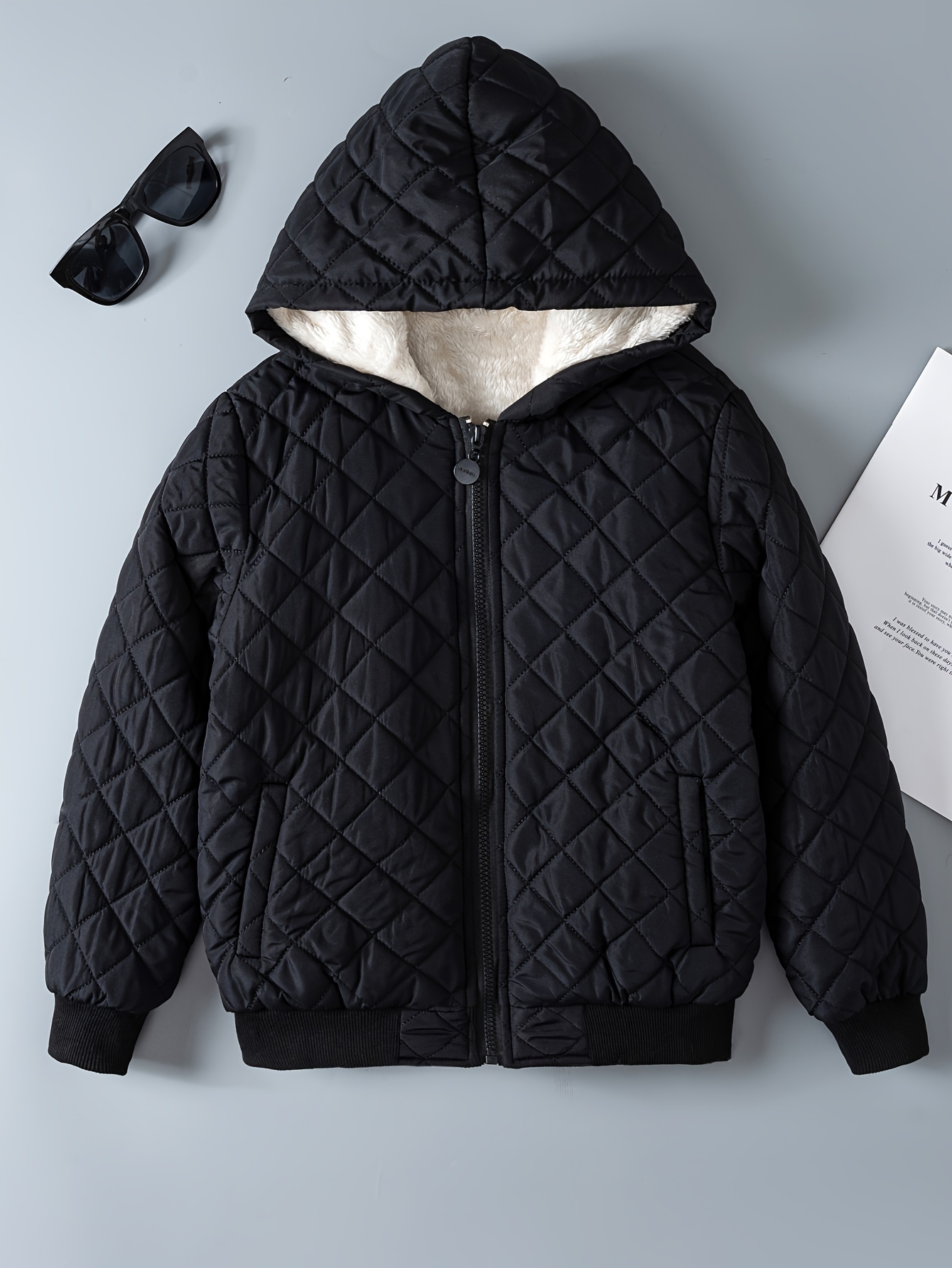 Boys black cheap hooded jacket