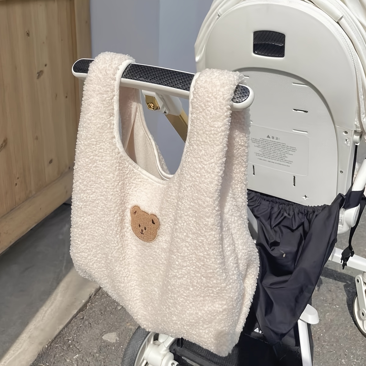 Cartoon Bear Handbag for Baby Stroller Storage