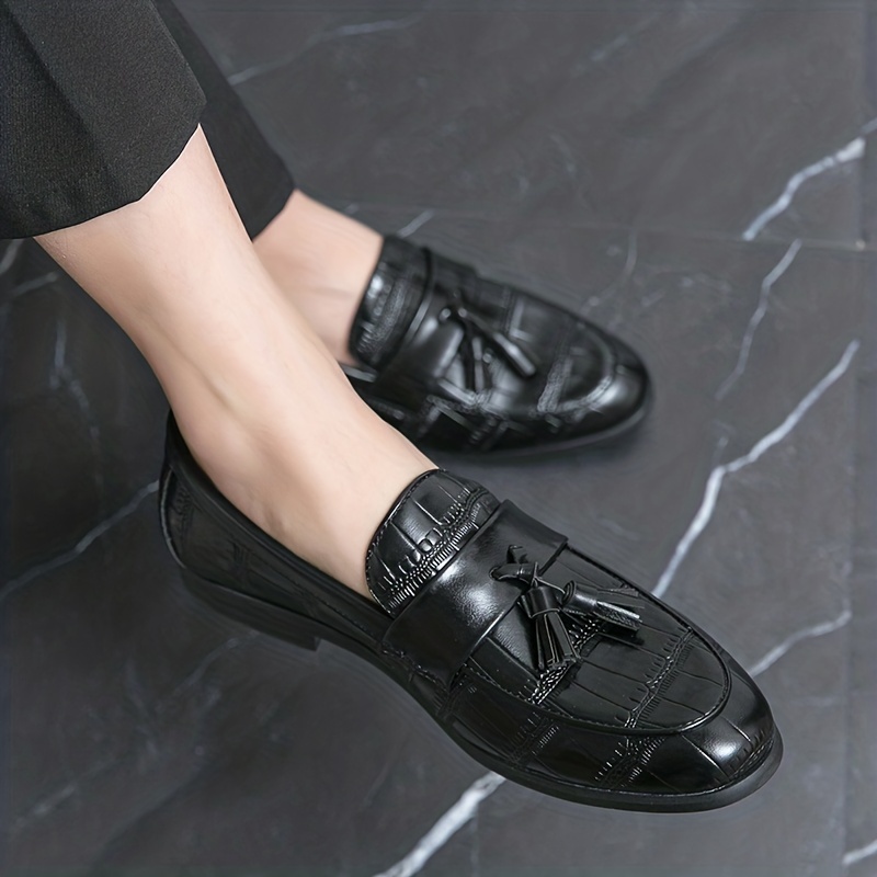 Mens smart hot sale black loafers