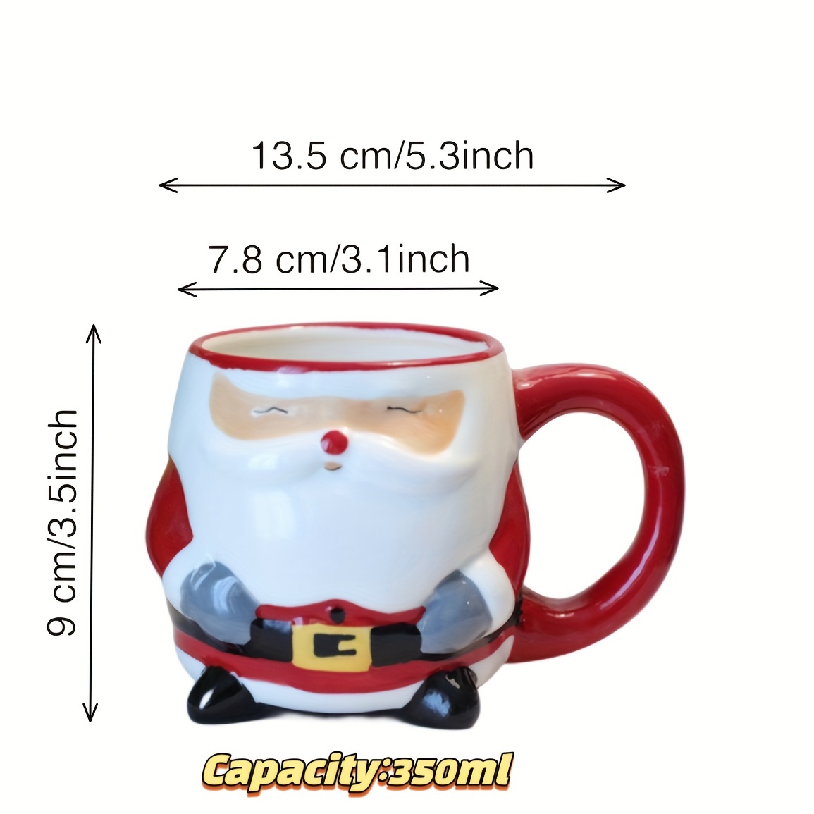 Christmas Coffee Mug Hand Painted 3d Coffee Cups Santa Claus - Temu  Australia