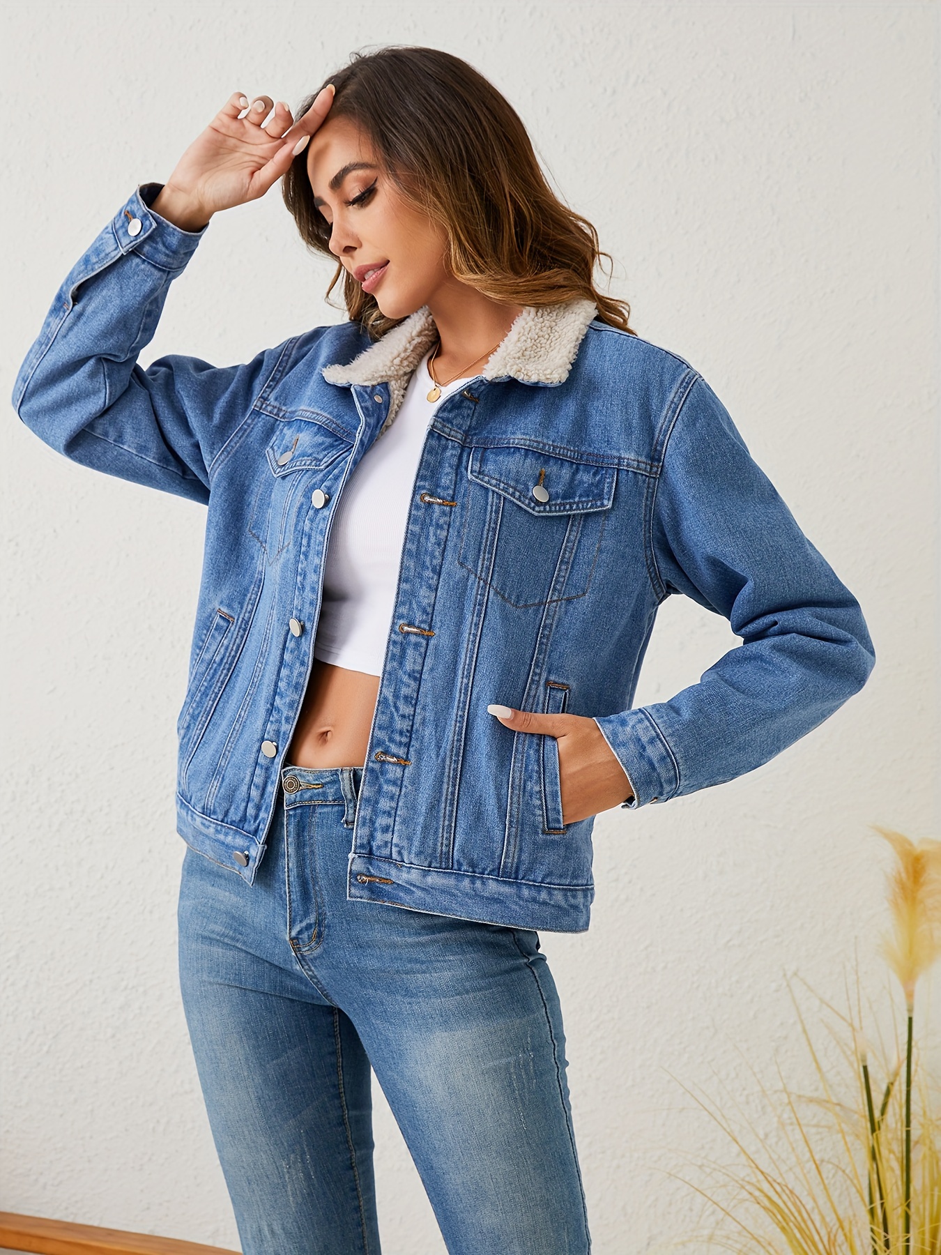 Jaqueta store jeans grossa