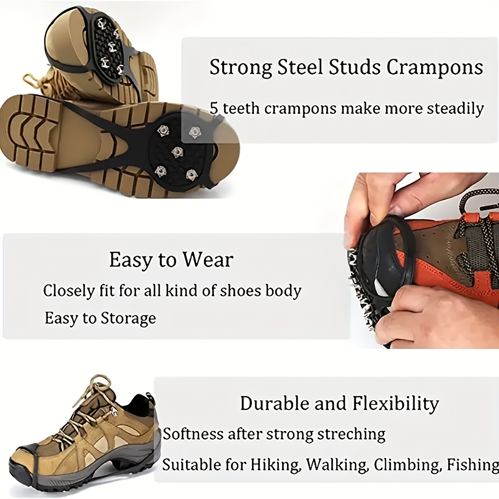 Outdoor Non slip Ice Gripper Anti Skid Ice Spikes Shoes - Temu