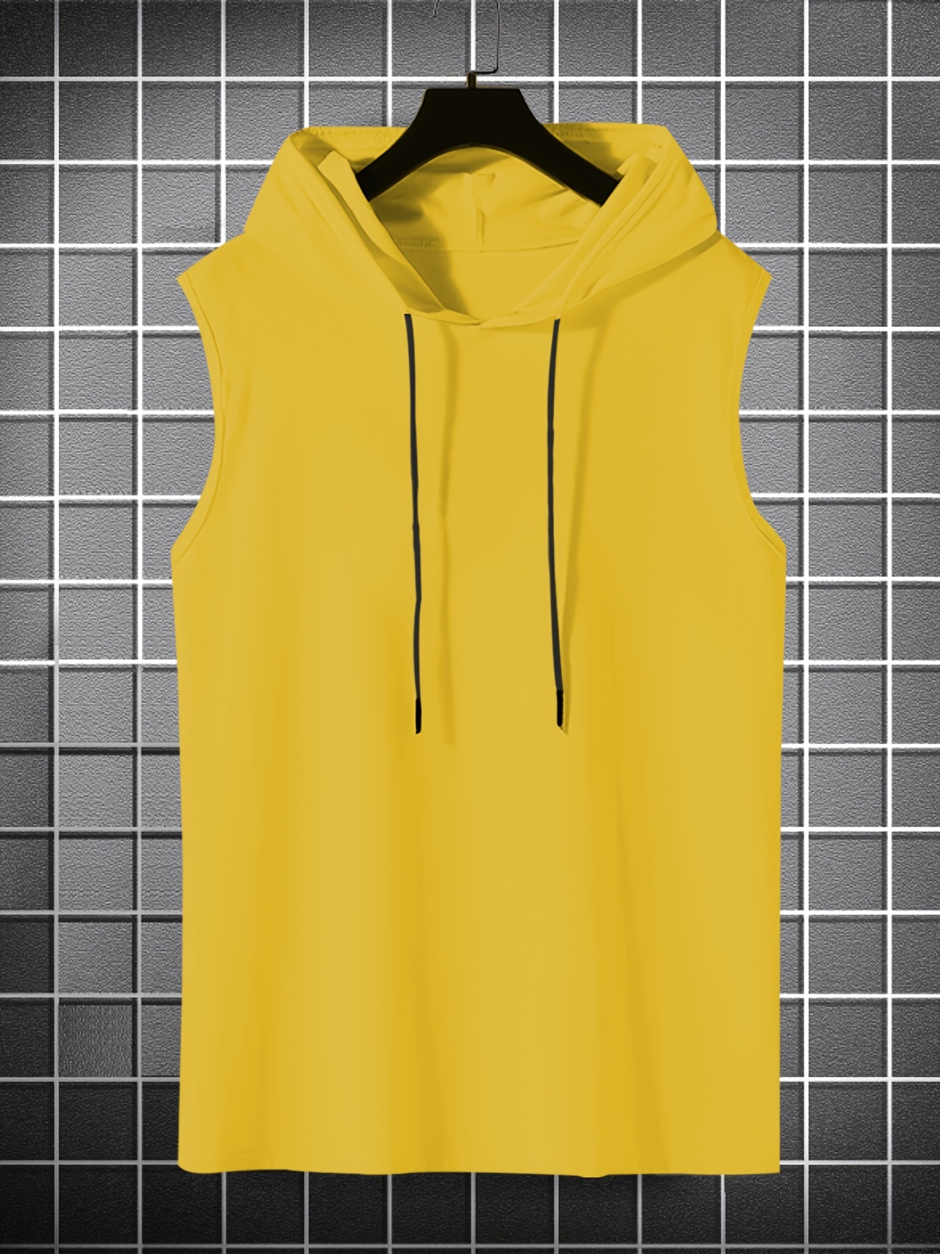 Yellow discount sleeveless hoodie