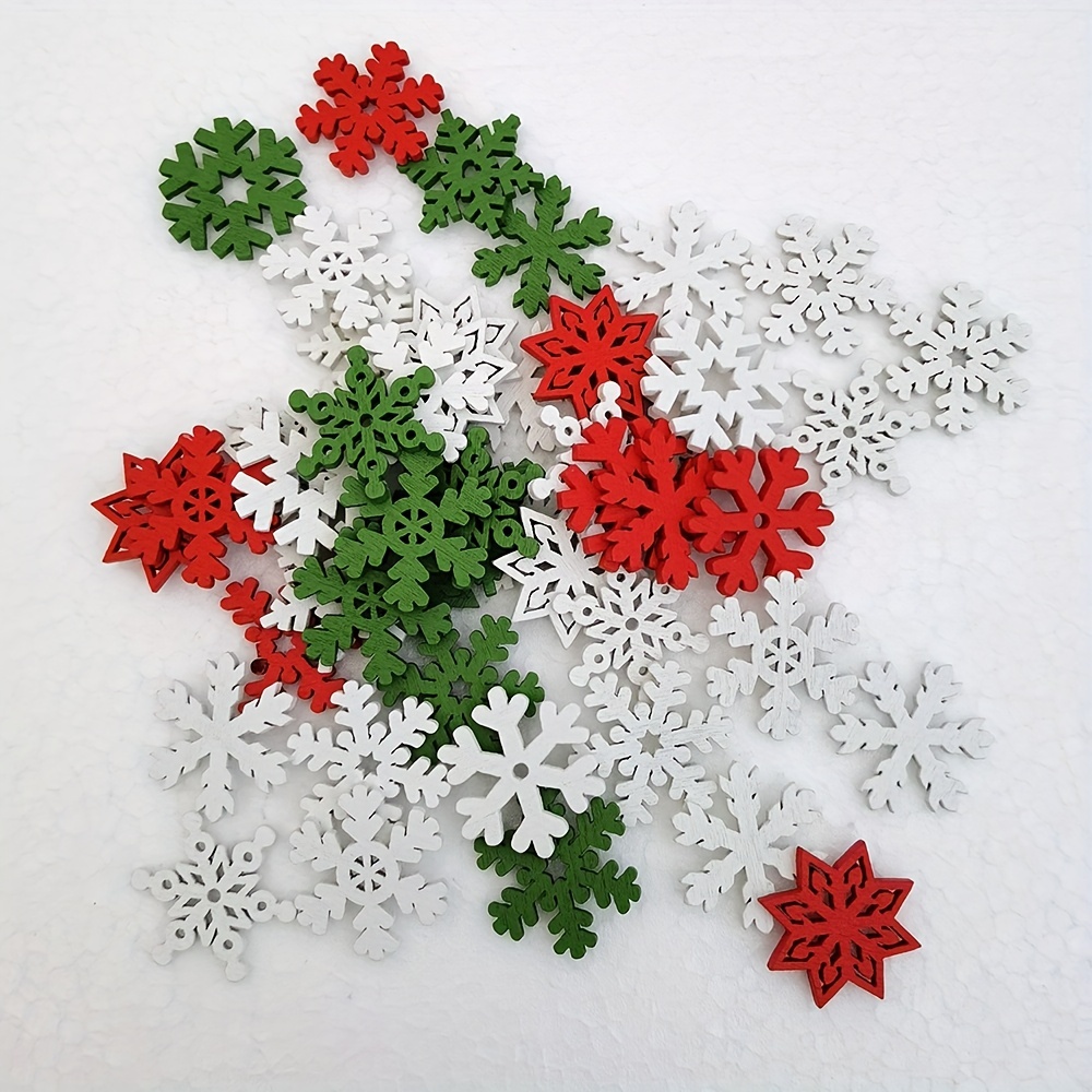 Snowflake Buttons Xmas Snowflake Wood Chip Handmade Craft - Temu