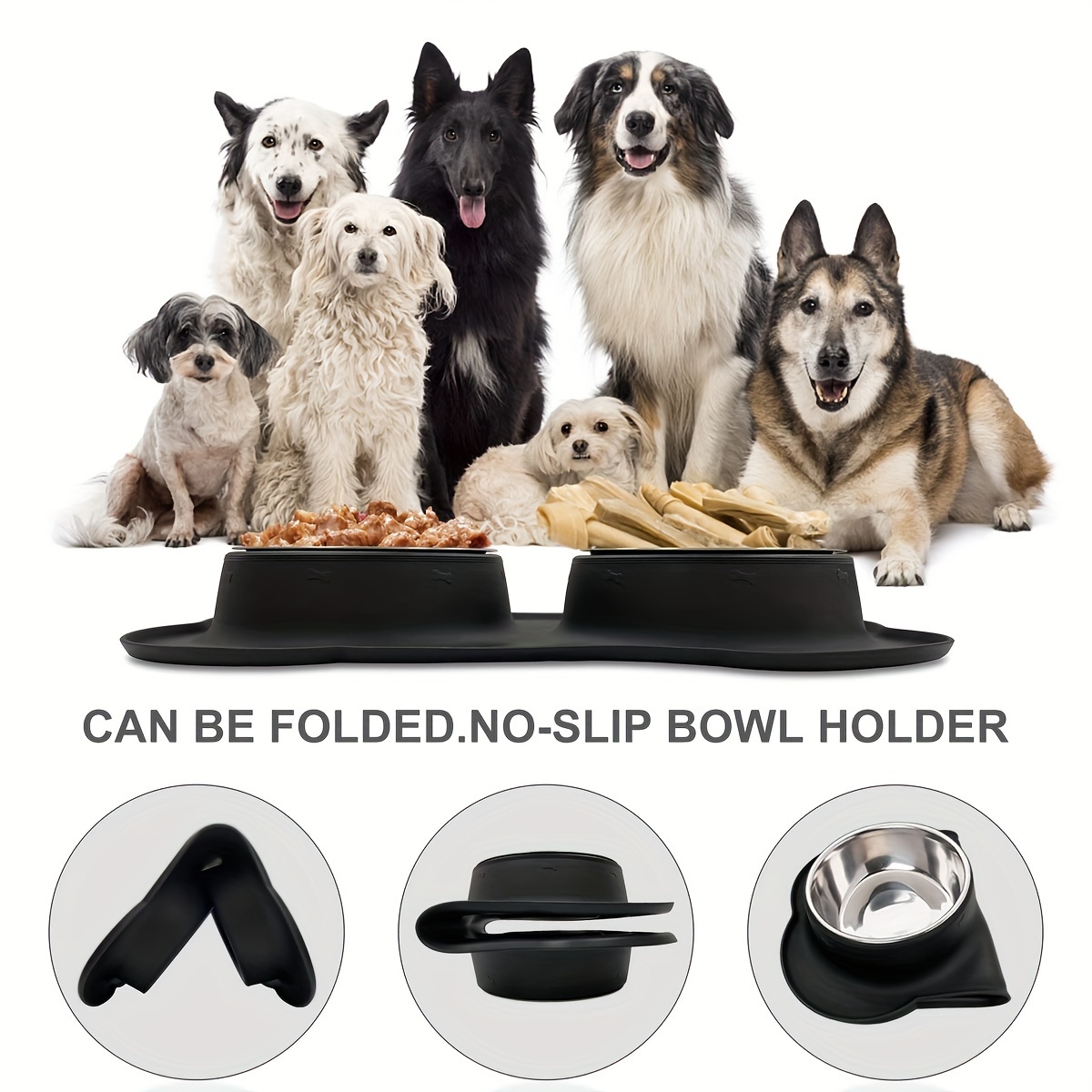 Silicone dog bowl outlet holder