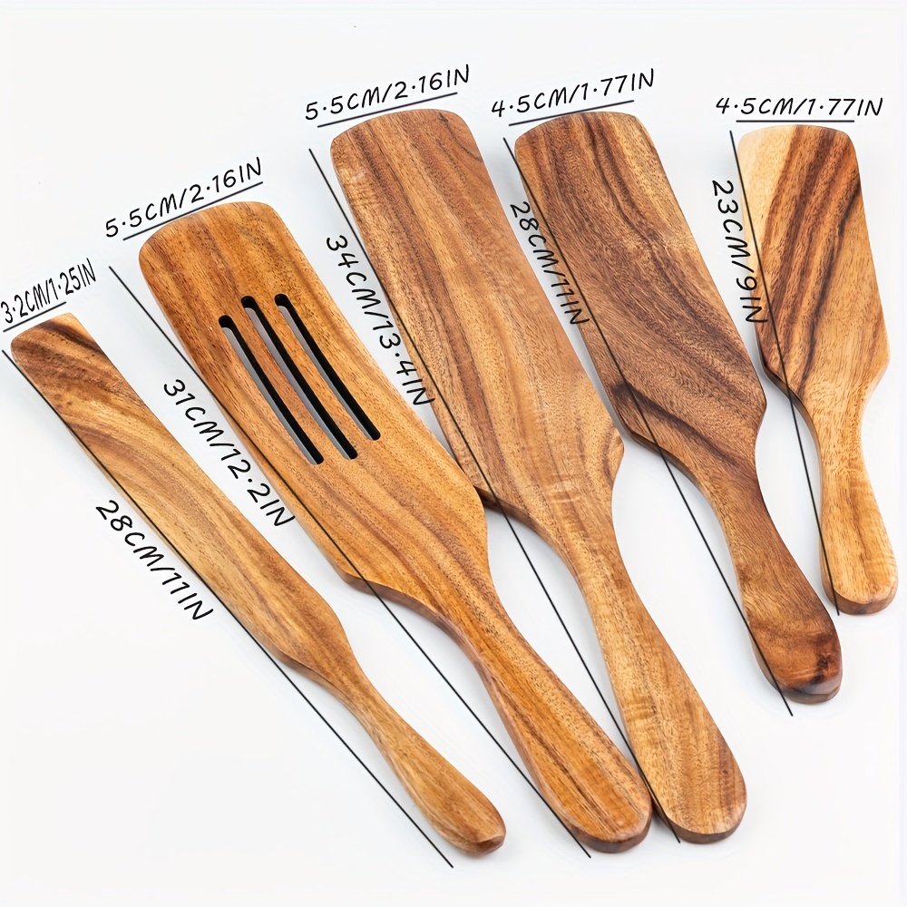 12 Pieces Silicone Natural Acacia Wooden Cooking Utensils Set 