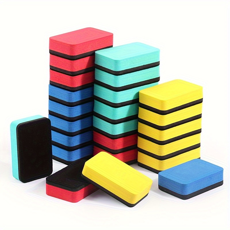 12pcs Two Tone Square Magnetic Whiteboard Dry Eraser, Simple Multi-purpose  Whiteboard Eraser For Classroom, Home, Office