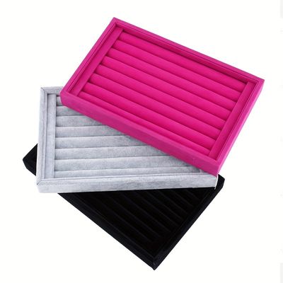 1pc velvet jewelry organizer box for women girlfriend wife earrings rings necklace bracelets jewelry tray storage case