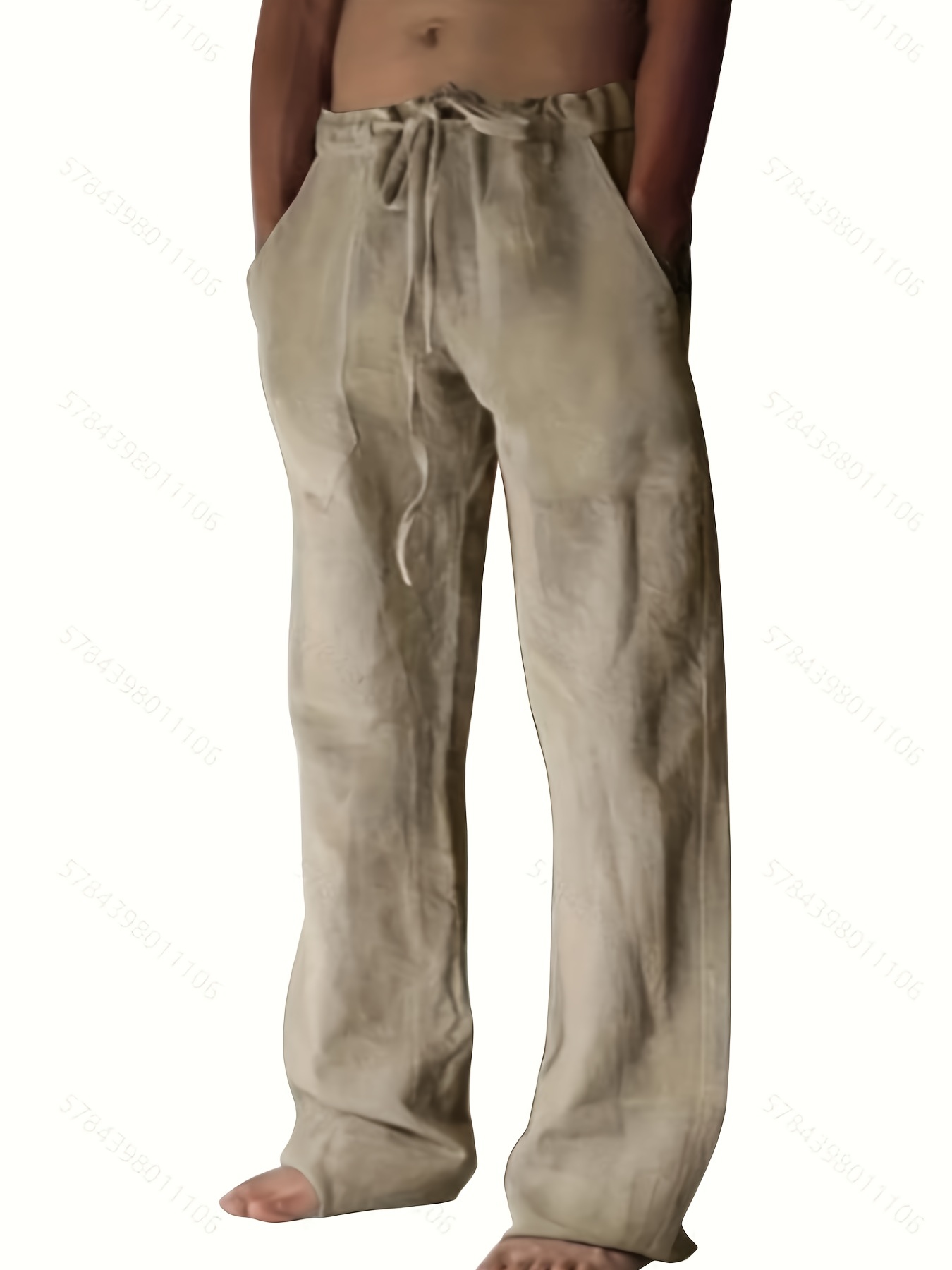 Loose Fit Woven Casual Pants Men's Boho Style Waist - Temu