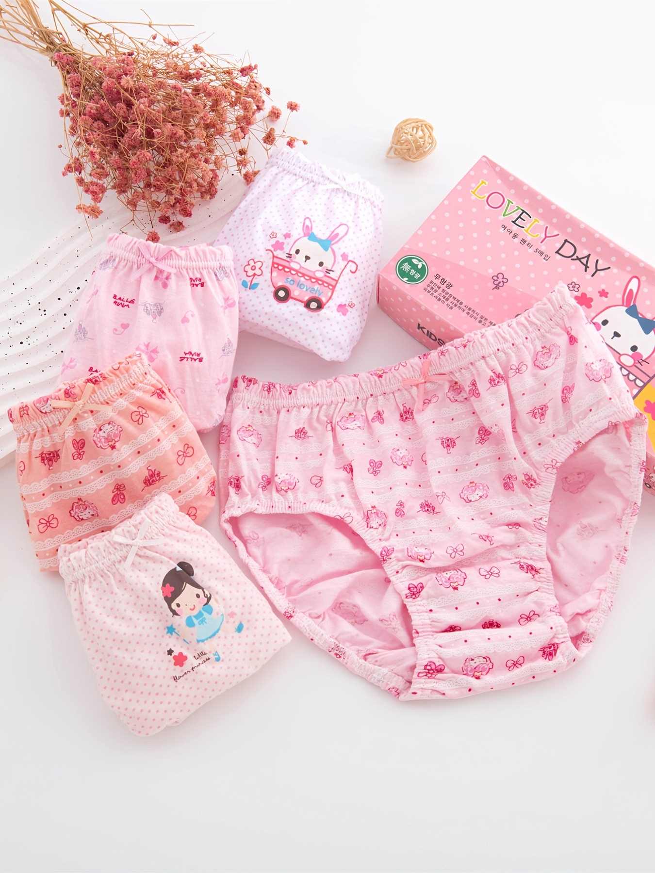 6/12PCS Baby Soft Cotton Panties Little Girls' Briefs Toddler kids