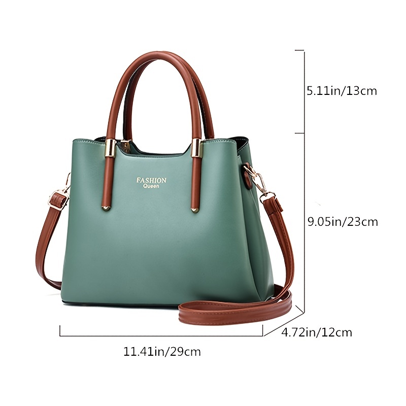 Fashion Pu Leather Handbag, Large Capacity Shoulder Bag - Temu