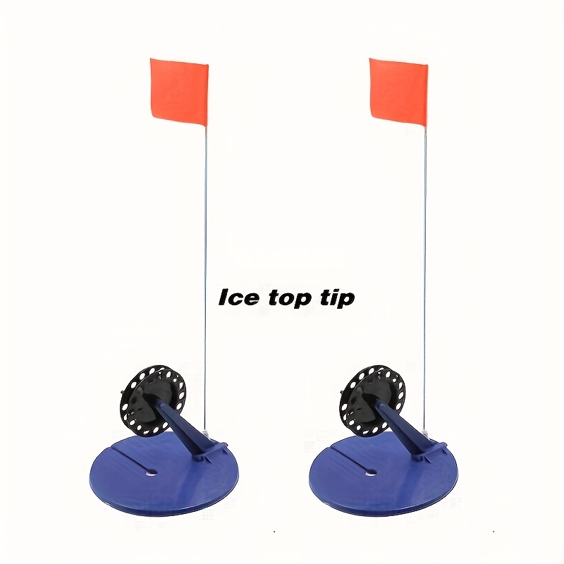 2pcs Ice Fishing Flag Marker Rod Ice Fishing Tip-Ups Foldable Ice