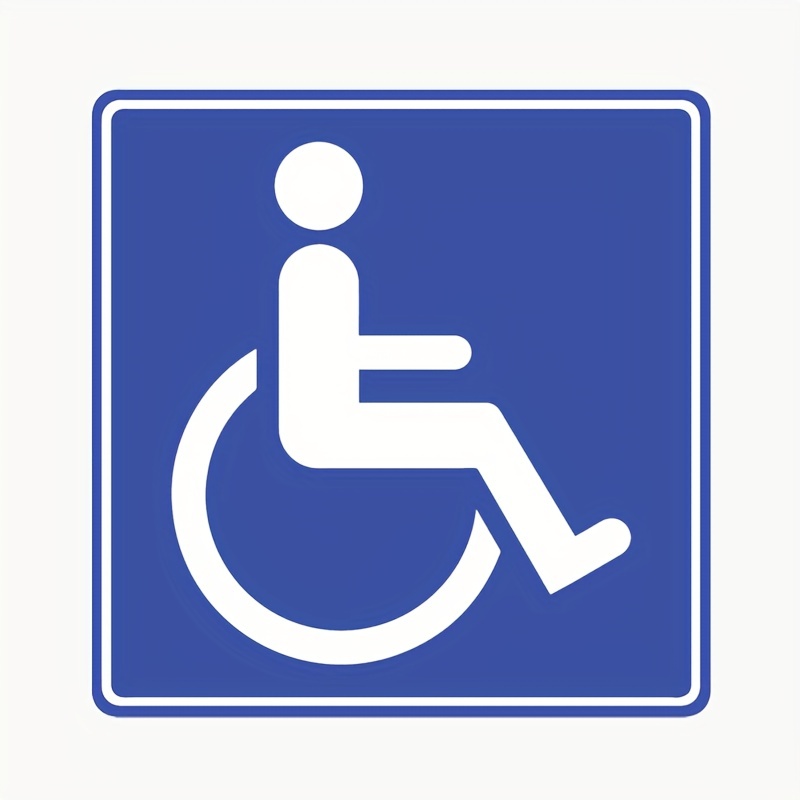 Autocollant sigle handicapé réfléchissant bleu