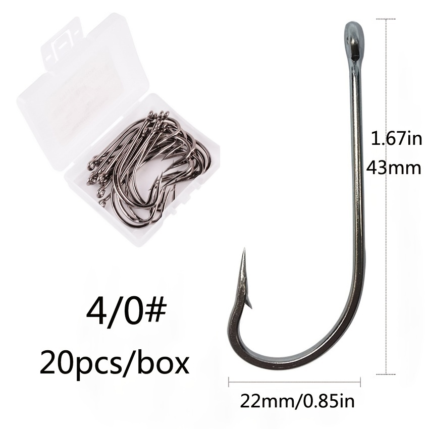 High Carbon Steel Saltwater Fishing Hooks Big Size 6# 4/0# - Temu