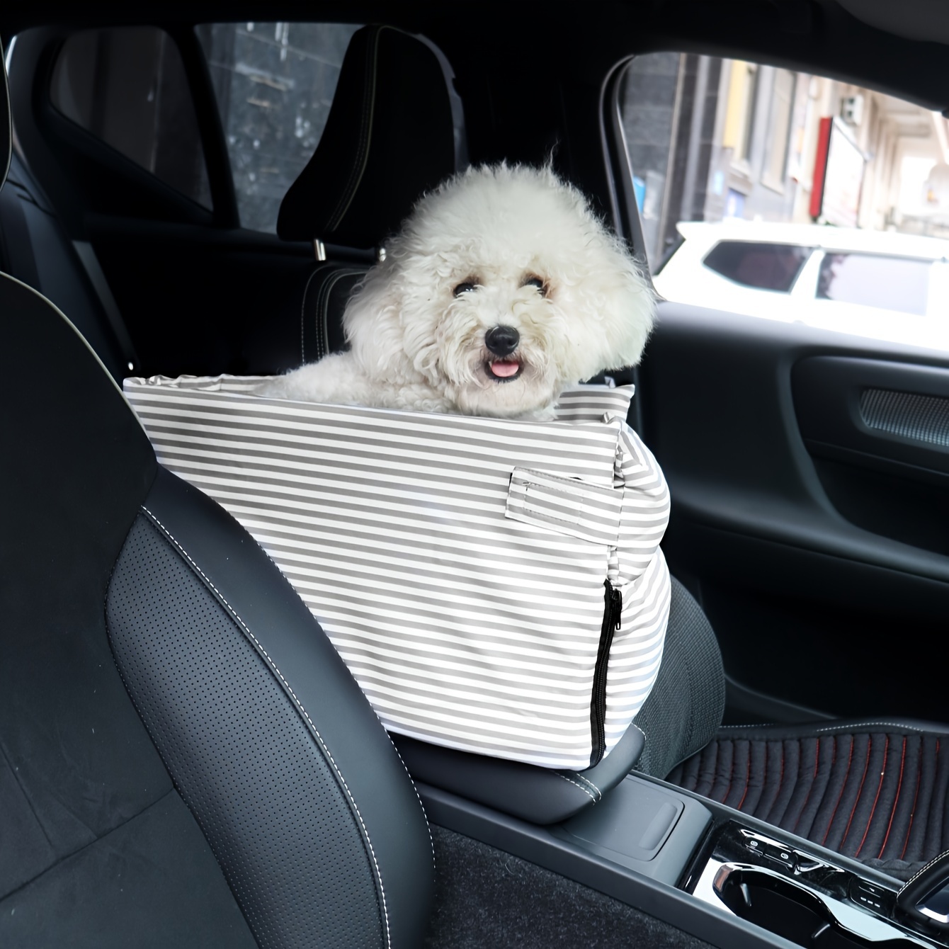Siège d'auto pour chiens de petite taille - Siège rehausseur de voiture  amovible et lavable - Console