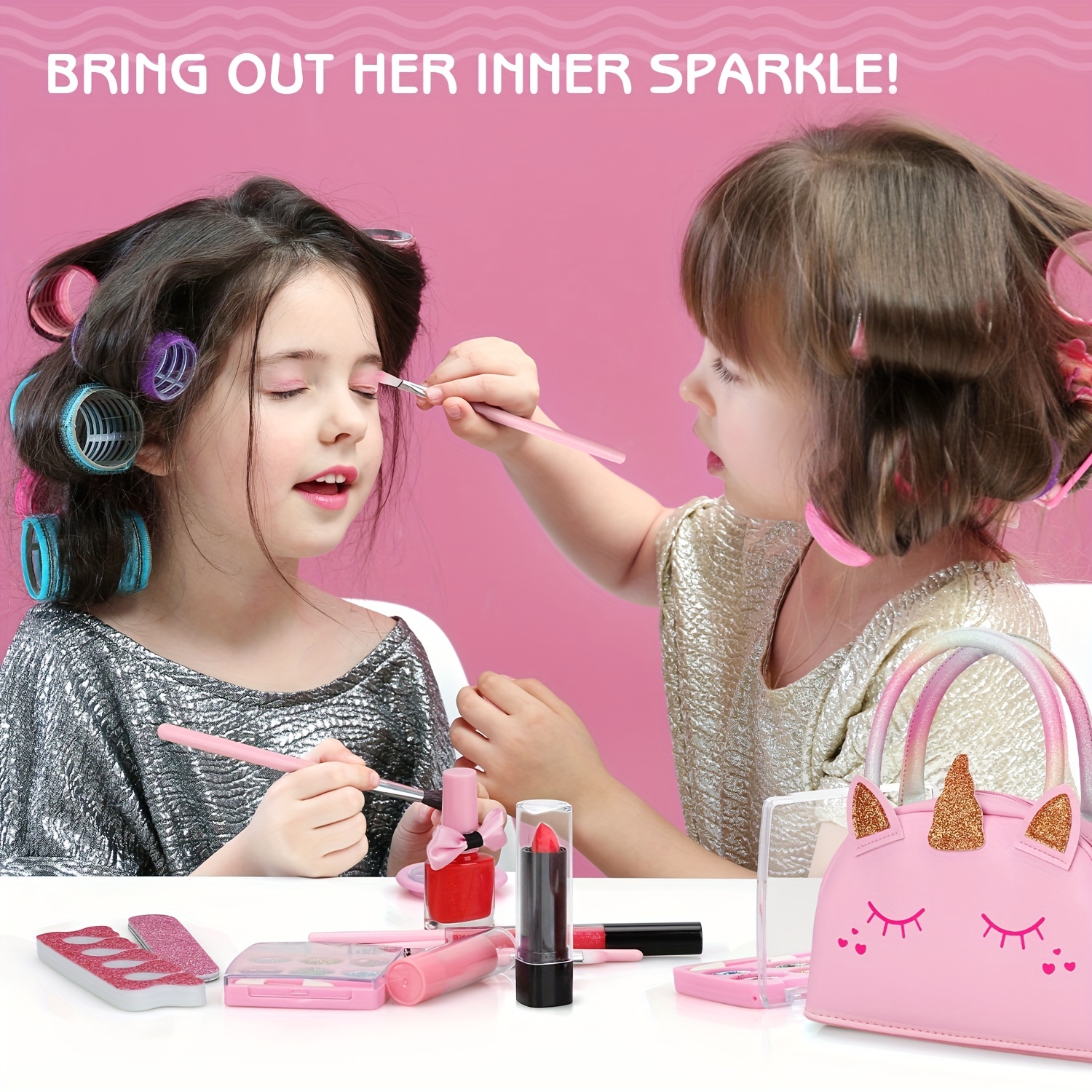 Kids Real Makeup Kit For Little Girls: With Unicorn Bag - Real, Non Toxic,  Washable Make Up Toy - Gift For Toddler Young Children Pretend Play Set  Vanity For Ages 3 4