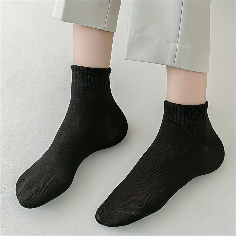 10 Pares De Calcetines Cortos Lisos, Casuales, Cómodos, Que Combinan Con  Todo, Calcetines De Corte Bajo, Medias Y Calcetería Para Mujer