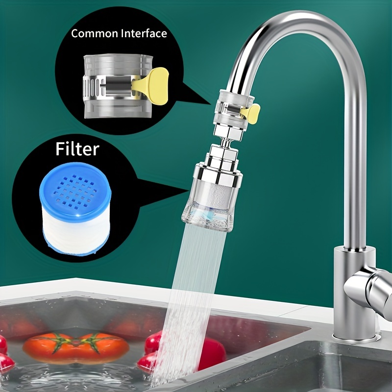 Paquete de 2 grifos de filtro de agua para fregadero: filtro de grifo de  baño, filtros giratorios de 360°, purificador de filtración de grifo de