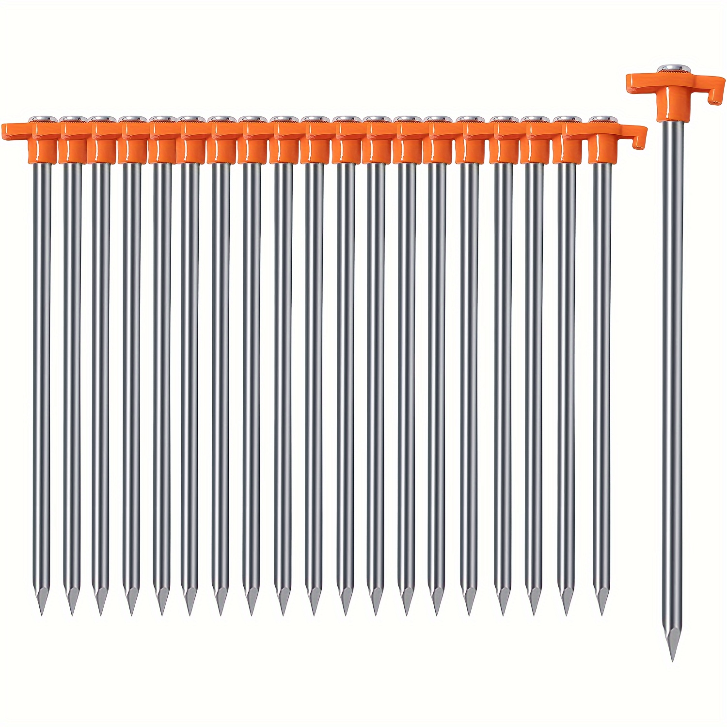 

20pcs Heavy Duty Tent Stakes, Metal Tent Pegs Ground Stakes, For Outdoor Camping, Patio, Garden, Canopies
