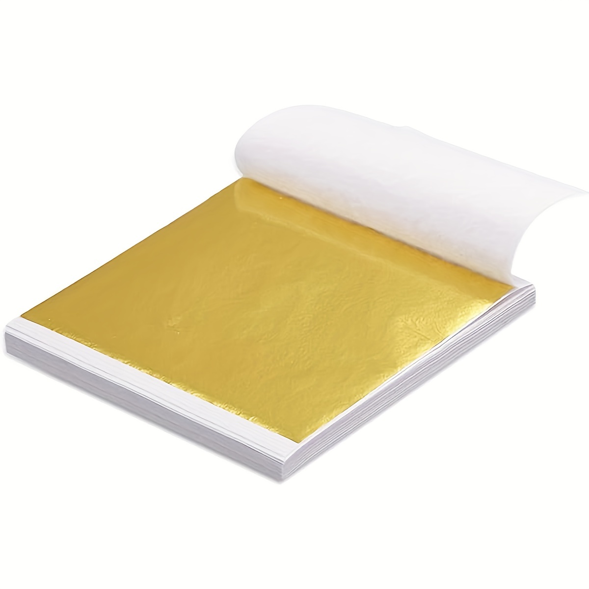 100 pcs Golden Leaf Sheets - High-Quality Imitation Golden Foil for Crafts, Home Decor, Painting, Furniture, and Nail Art - Durable and Long-Lasting