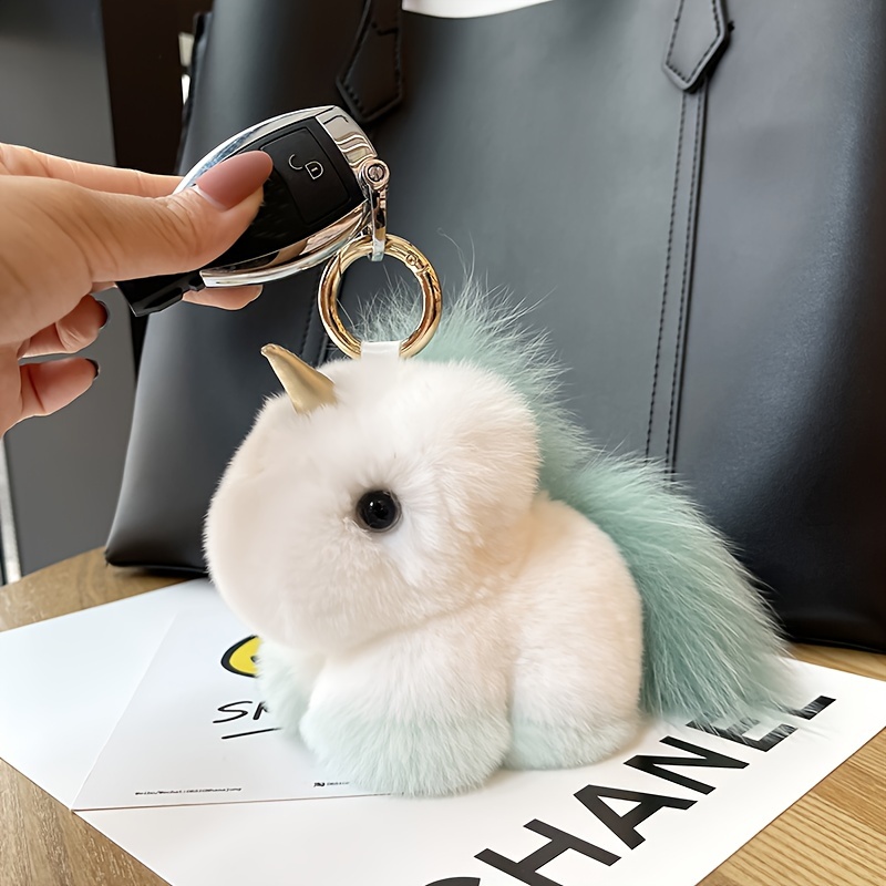 Rabbit Fur Keychain
