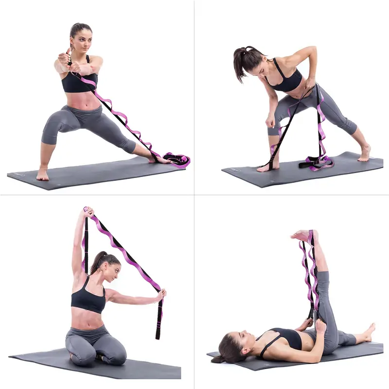 12 Hoop Nylon Yoga Belt Stretching Strap Perfect Home - Temu