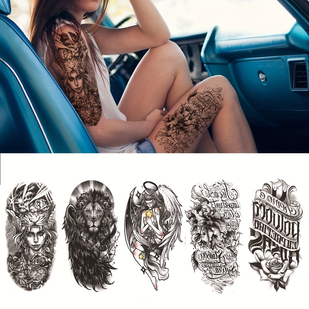 3d 3d Flower Sticker Temporary Tattoo For Legs Arms Chest - Temu