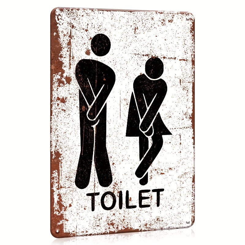 

1pc, Toilet Sign Wen Women Guide Bathroom Wall Plate Signs, Retro Vintage Wall Art Decor, Home Decor, Club Decor, Water-proof, Dust-proof