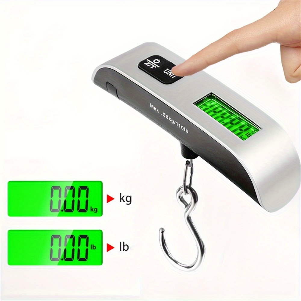 Portable Electronic Luggage Scale LCD Digital Hanging Baggage Scale  Suitcase Baggage Scale Kitchen Travel Essentials 50kg/110lb
