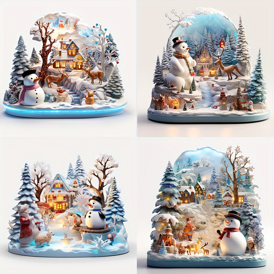 

4 In1 Christmas Series Decoration Stickers For Windows& Car