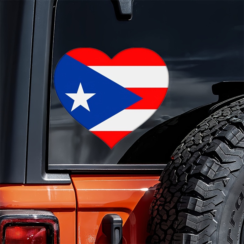 Puerto Rican Flag Heart Vinyl Decal Puerto Rico Bumper - Temu