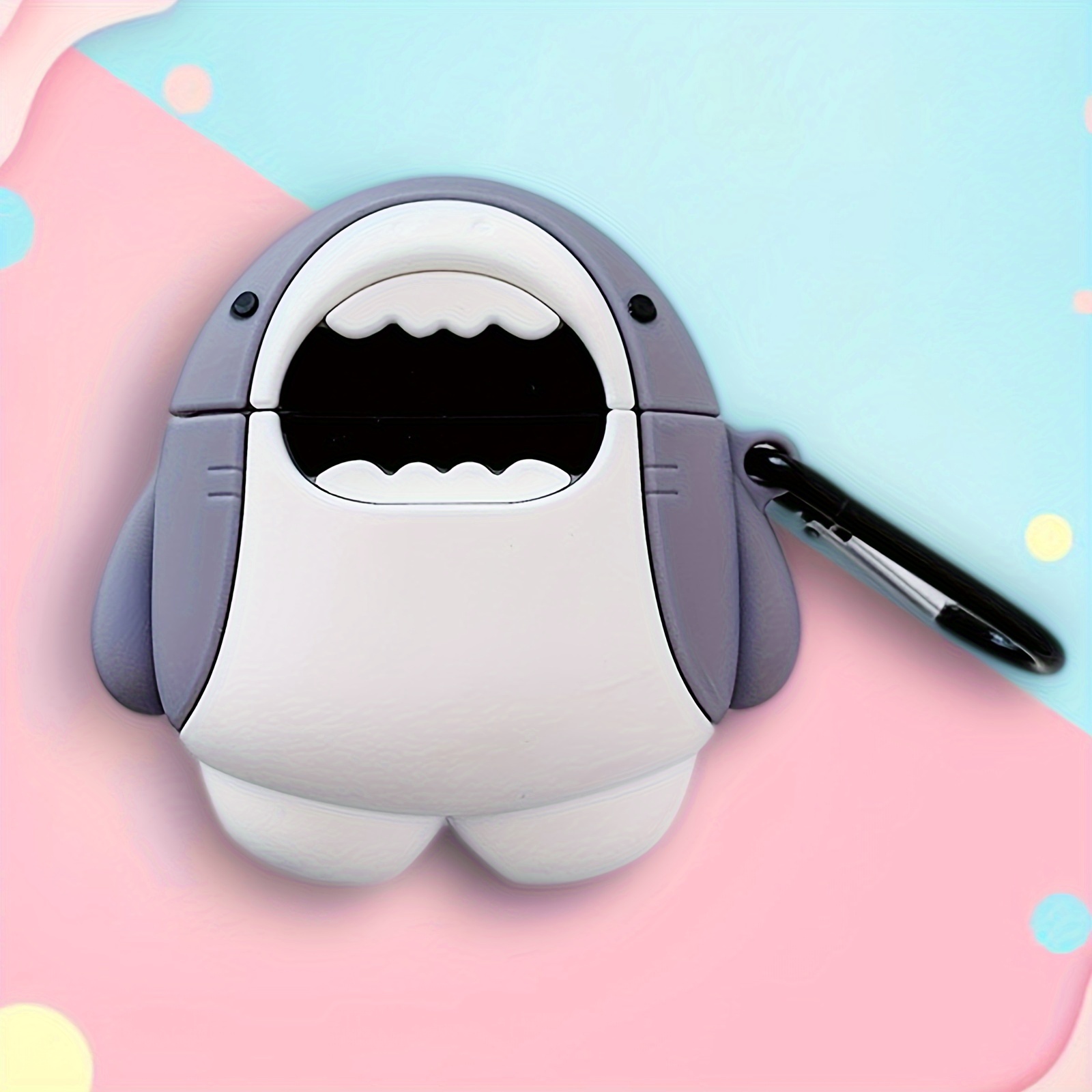 3D かわいい漫画サメ Airpod ケース かわいい漫画サメの形のソフト