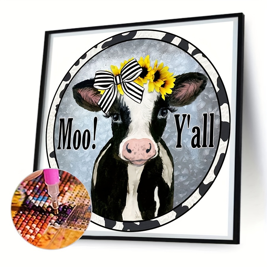 Other Wall Decor 30x30cm Diy 5d Milk Cow Diamond Painting Kits For Kids,  Full Square Drill Diamond Art Kits For Adults Cow Diamond Painting Animal  Kit