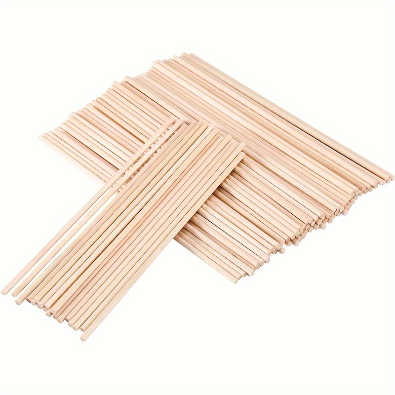 Palos de madera Natural para manualidades, 100 piezas, accesorios