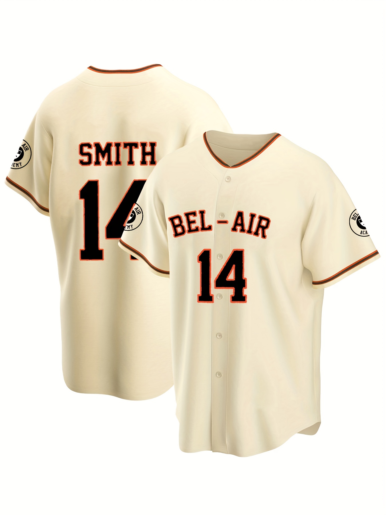 Men's Bel-air #14 Baseball Jersey, Retro Classic Baseball Shirt, Slightly  Stretch Breathable Embroidery Button Up Sports Uniform For Training  Competition Party - Temu Australia