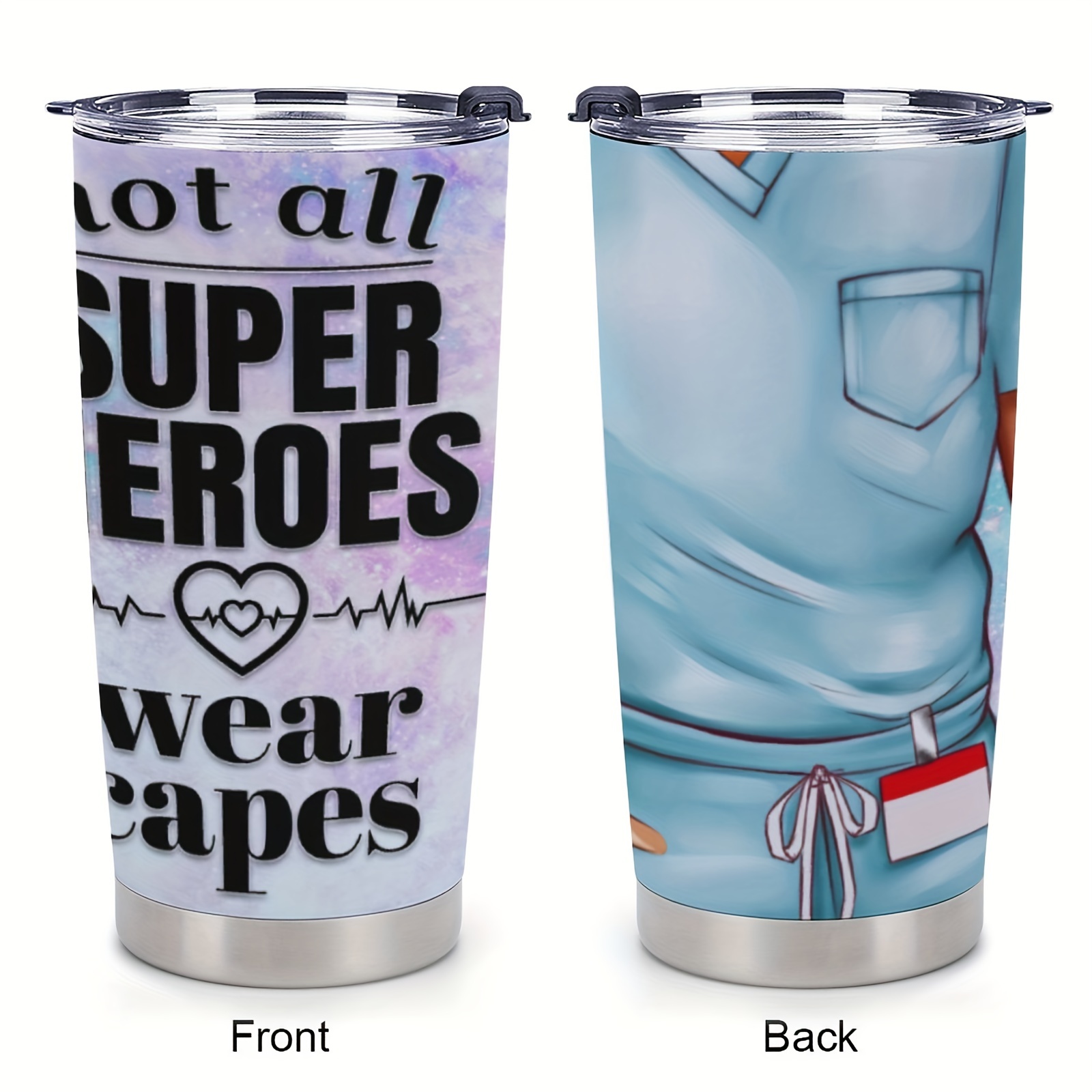 Not All Heroes Wear Capes Blue Color Changing Plastic Tumbler With Lid and Reusable  Straw