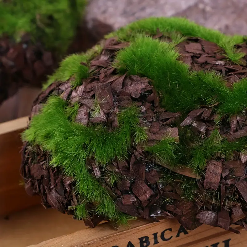 12 Pcs Artificial Moss Rock and 200 Gram Preserved Green Moss