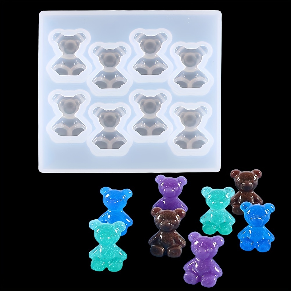 2PCS Bear Resin Molds, Cute Bear Shape Silicone Molds, 3D Animal